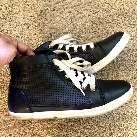 DONATED / Calvin Klein Jeans black Hi-Top sneakers sz 8.5 - Picture 5 of 12